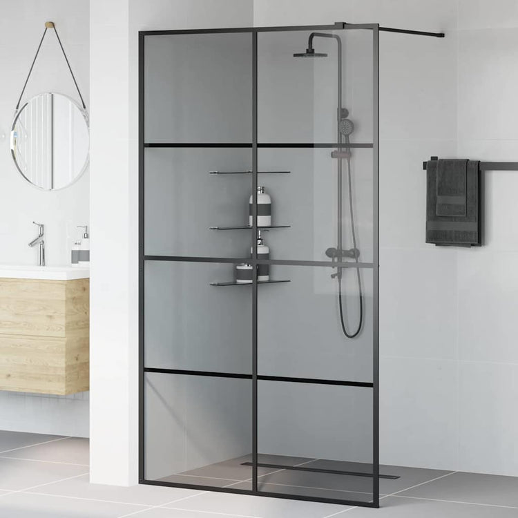 Vidaxx paroi de douche à l'italienne noir 115 x 195 cm verre trempé