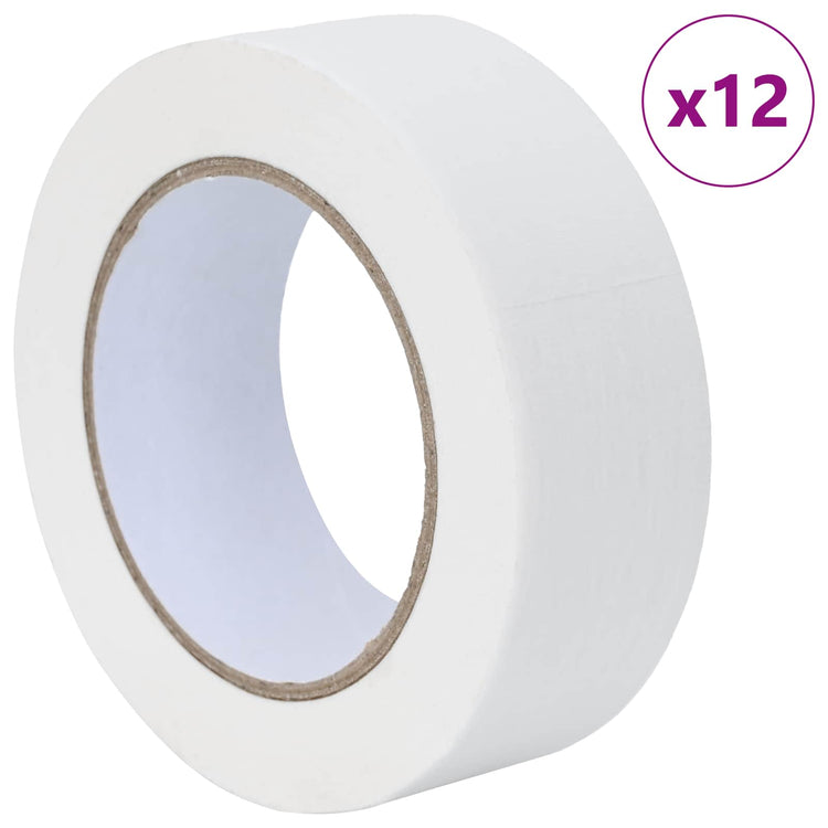 VidaXL rubans de masquage peinture 12 pcs blanc 38mm x 50m papier