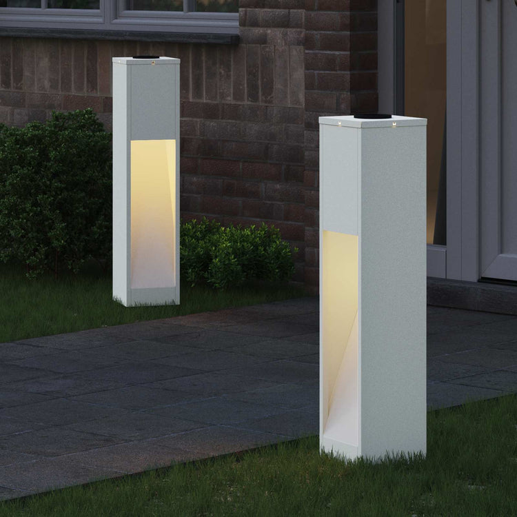 Vidaxxl éclairage de chemin à LED solaire 2 pièces en acier laminé à froid blanc
