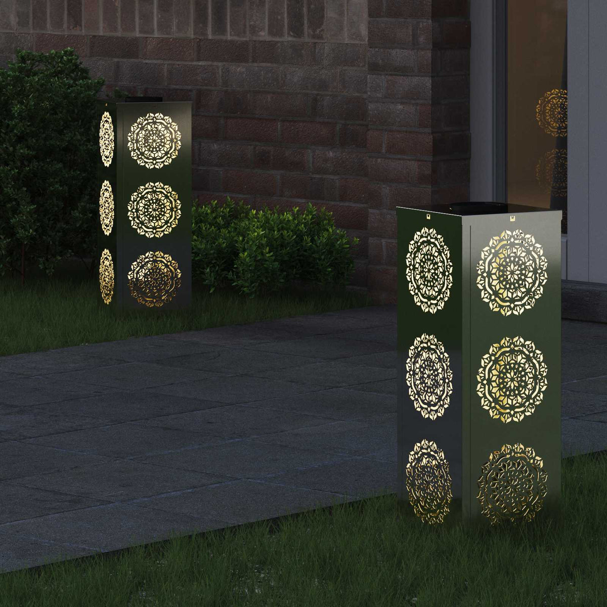 VidaXL éclairage de chemin LED solaire 2 pcs acier galvanisé argent