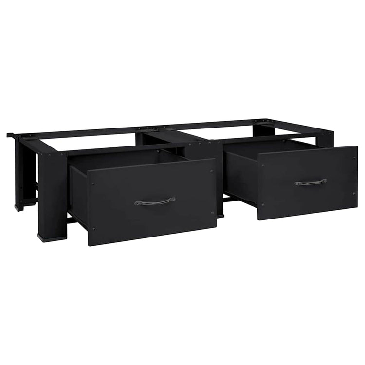 Vidaxl socle pour machine à laver 2 pcs noir 127 x 54,5 x 32,5 cm acier