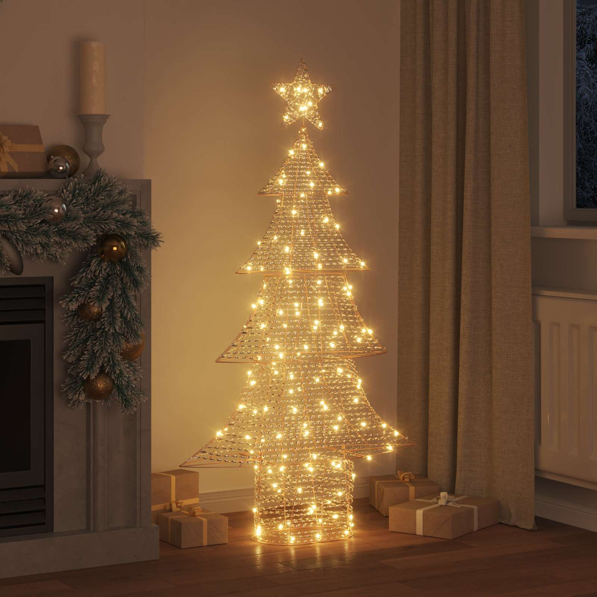 VidaXL Sapin de Noël avec 160 LED blanc chaud 151 cm