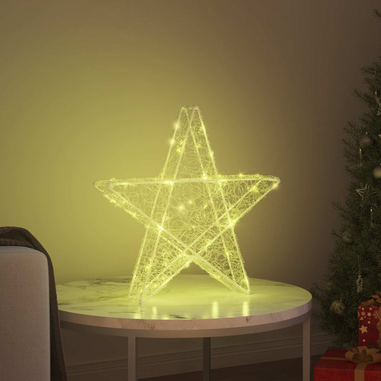 VidaXL étoile 3D avec 50 LED blanc chaud 55 x 53,5 x 10 cm acrylique