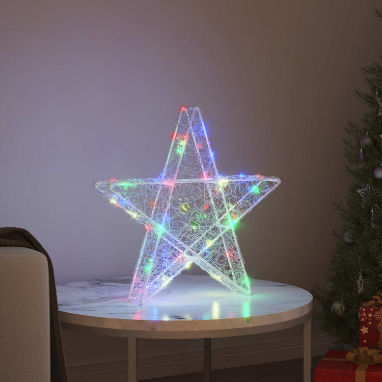 VidaXL étoile 3D avec 50 LED multicolore 55 x 53,5 x 10 cm acrylique