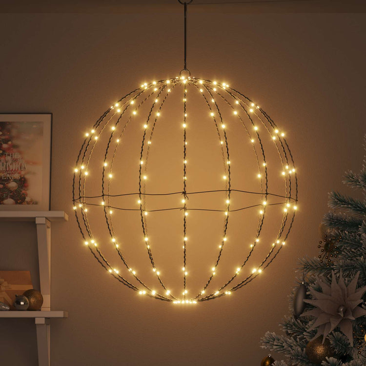 Vidaxxl boule avec 192 LED blanc chaud 59,5 x 59,5 x 63 cm métal