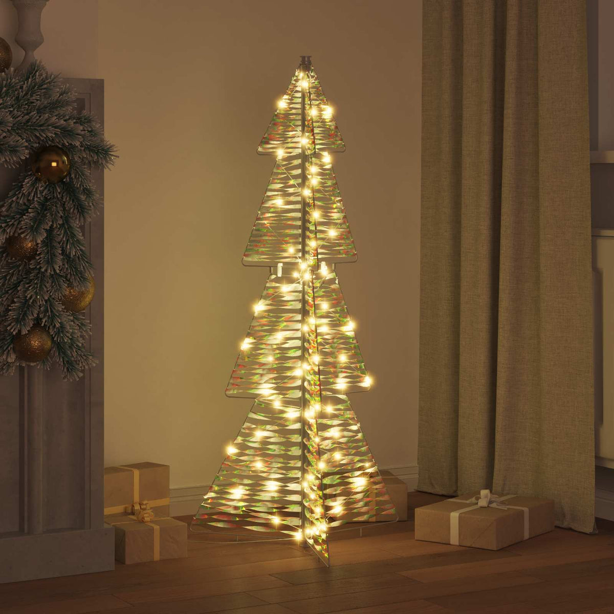 VidaXL Sapin de Noël avec 100 LED blanc chaud 120 cm