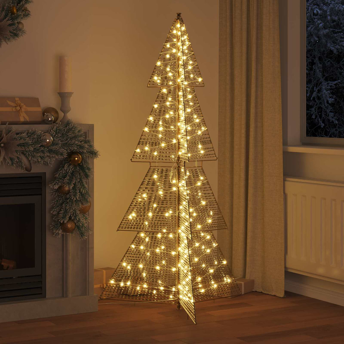 VidaXL Sapin de Noël avec 240 LED blanc chaud 180 cm