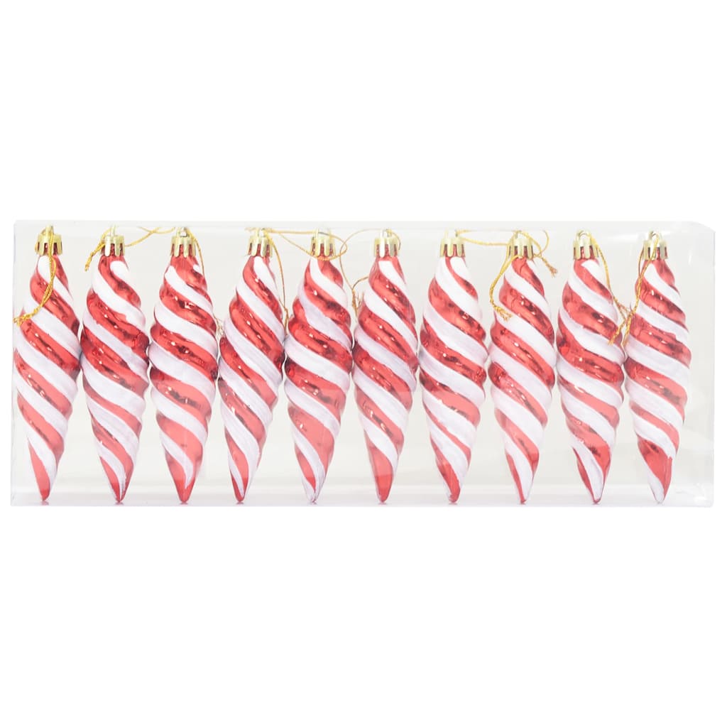 VidaXL Boule spirale de Noël 40 pcs plastique rouge