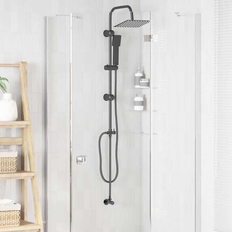 Vidaxx set de douche noir 47 x 20 x 95 cm acier inoxydable