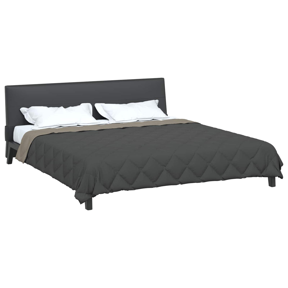 Vidaxl couette toute l'année gris clair et anthracite 220 x 200 cm microfibre