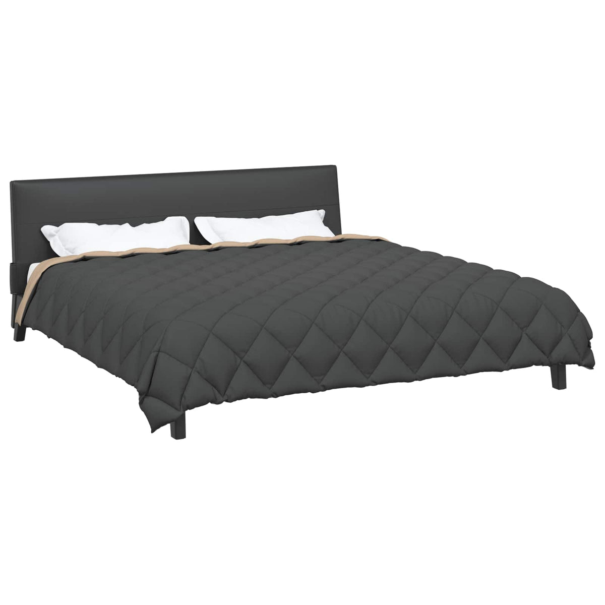 Vidaxl couette hiver anthracite et taupe 220 x 260 cm microfibre
