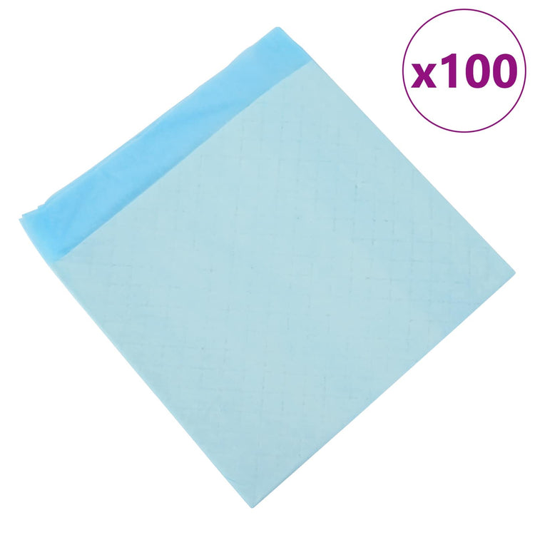 VidaXL tapis de dressage pour animaux de compagnie en tissu Non tissé 100 pièces bleu et blanc