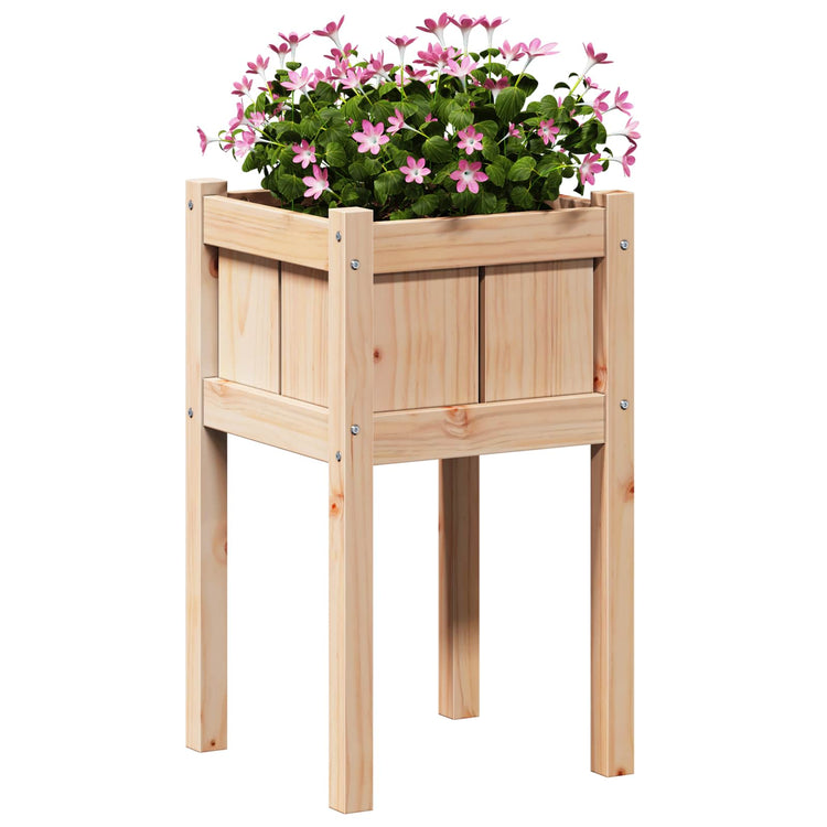 Vidaxx pot de fleur de jardin naturel 40 x 40 x 70 cm bois de pin massif
