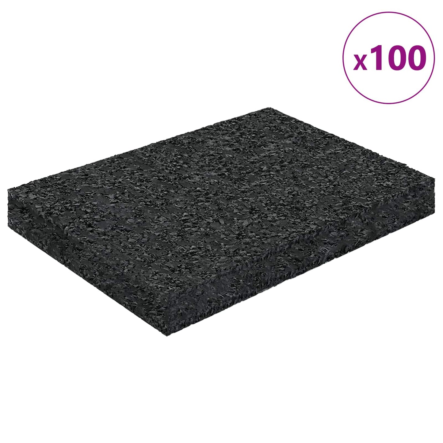 Vidaxxl coussinet en caoutchouc caoutchouc noir