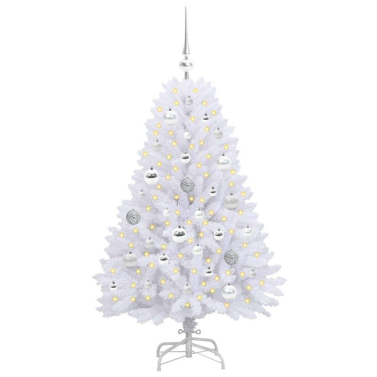 Vidaxx sapin de Noël artificiel pliant blanc 120 cm PVC et acier