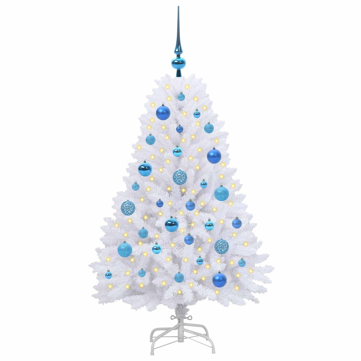 Vidaxx sapin de Noël artificiel pliant blanc 120 cm PVC et acier