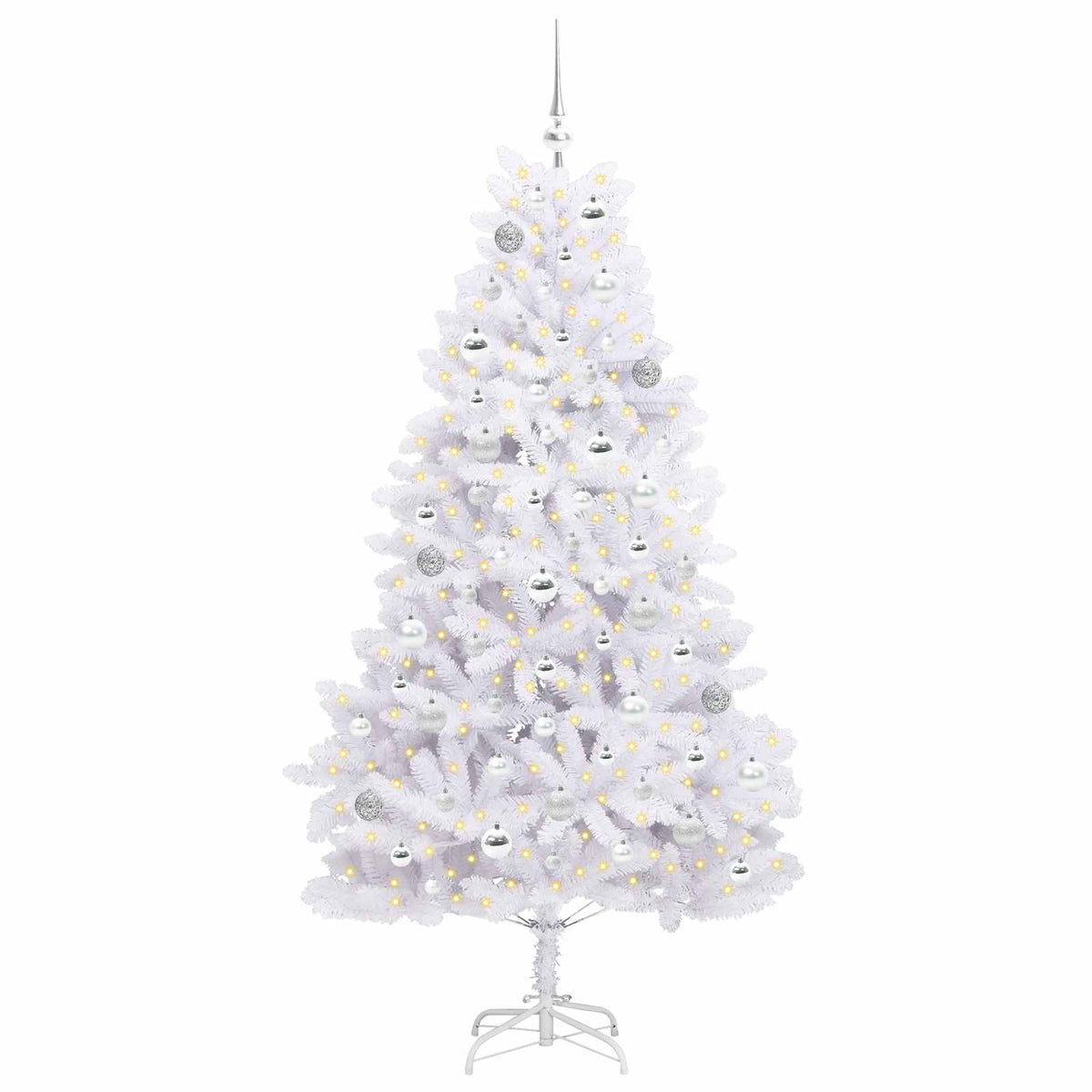 Vidaxx sapin de Noël artificiel pliant blanc 180 cm PVC et acier