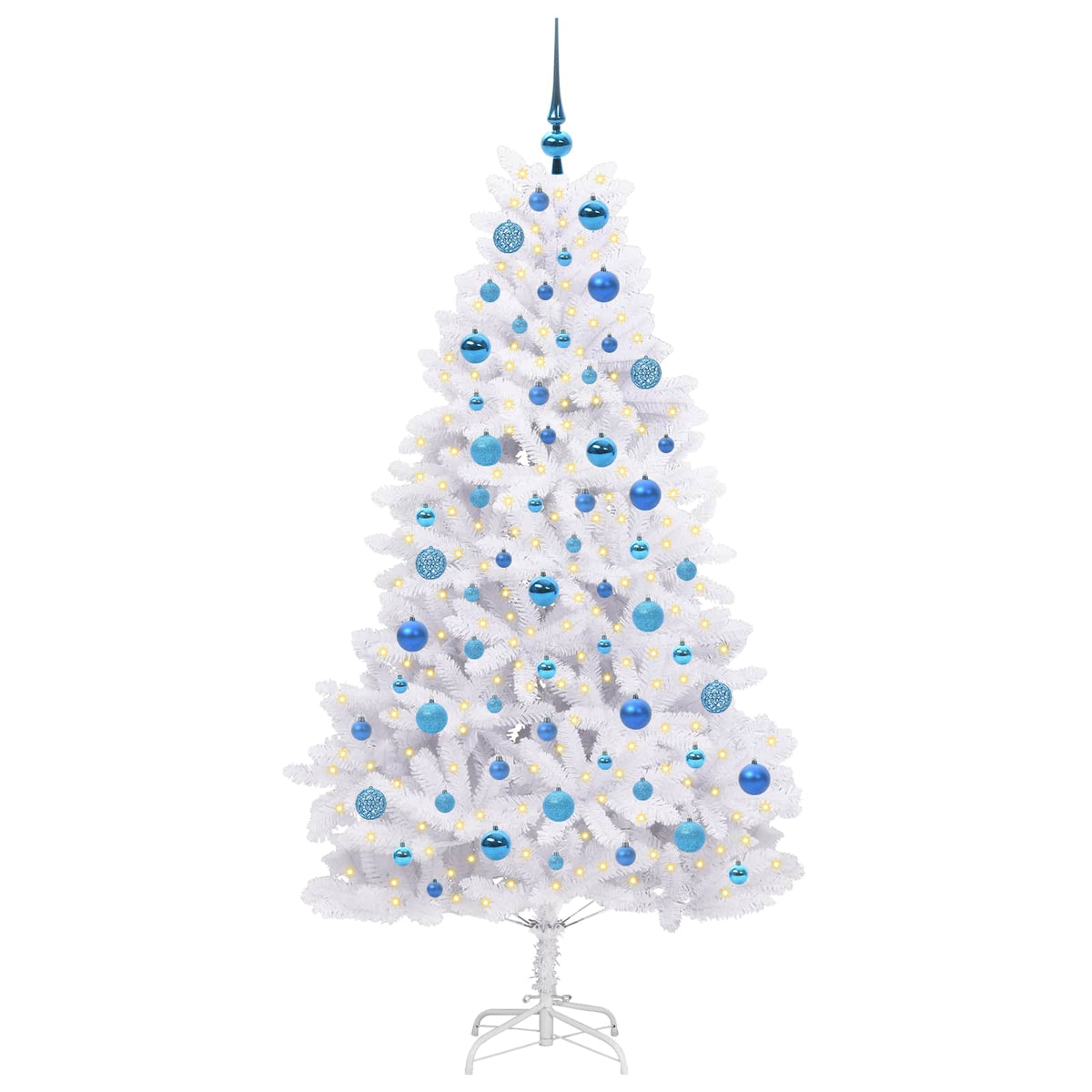 Vidaxx sapin de Noël artificiel pliant blanc 180 cm PVC et acier