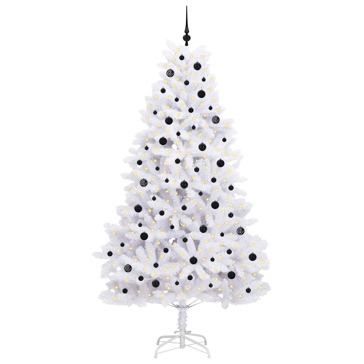 Vidaxx sapin de Noël artificiel pliant blanc 240 cm PVC et acier