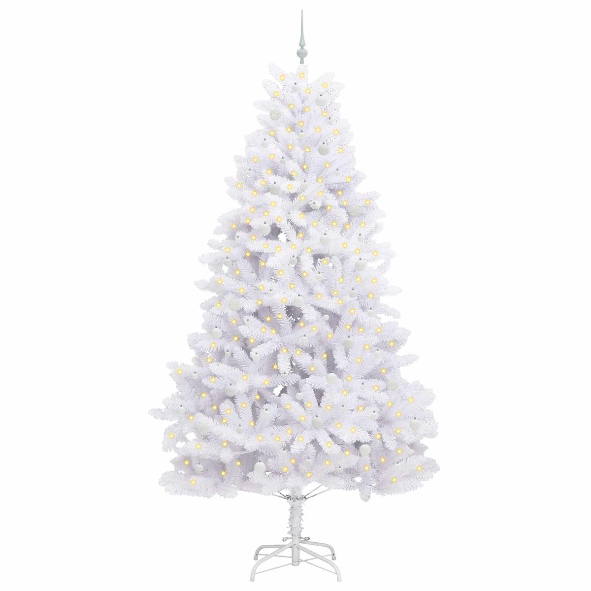 Vidaxx sapin de Noël artificiel pliant blanc 270 cm PVC et acier
