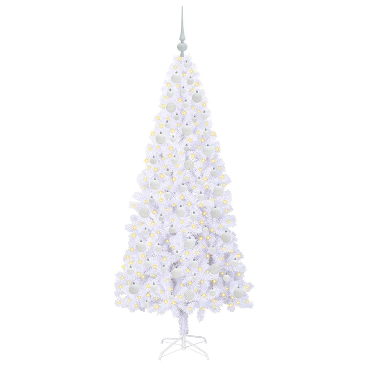 Vidaxx sapin de Noël artificiel avec 300 LED blanc 180 cm PVC et acier