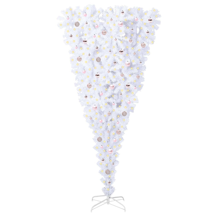 Vidaxx sapin de Noël artificiel avec 300 LED blanc 240 cm PVC et acier