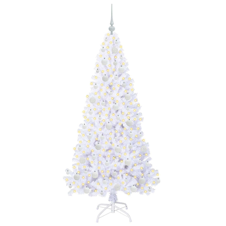 Vidaxx sapin de Noël artificiel avec 300 LED blanc 180 cm PVC et acier