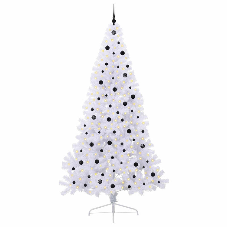 Vidaxx sapin de Noël artificiel avec 300 LED blanc 240 cm PVC et acier