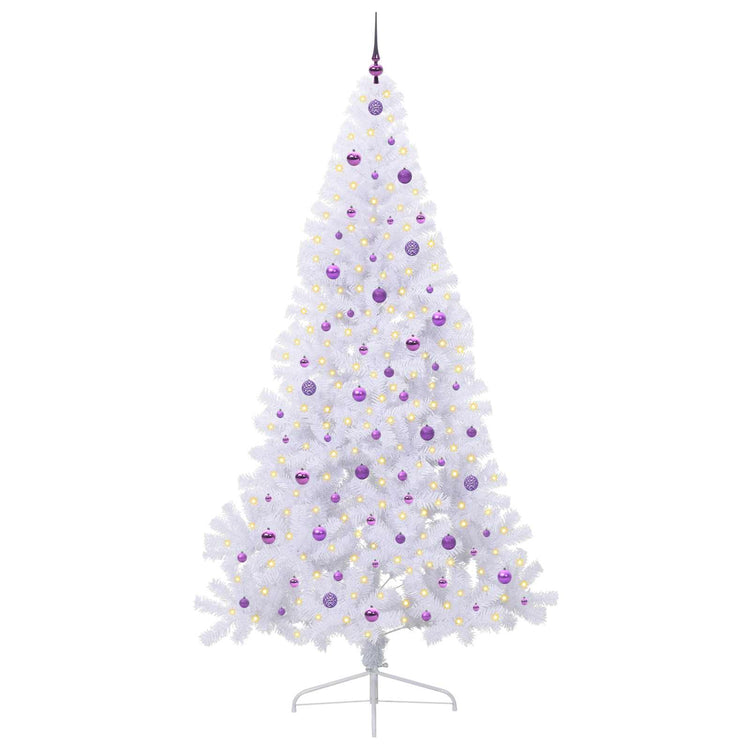 Vidaxx sapin de Noël artificiel avec 300 LED blanc 240 cm PVC et acier