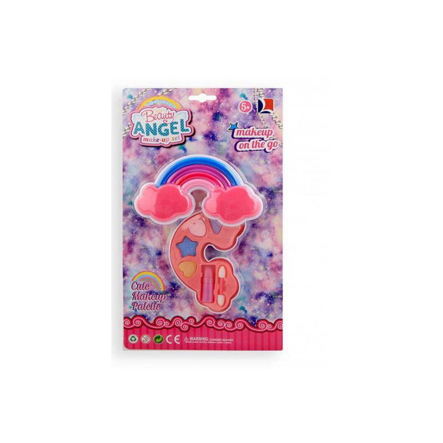 Ensemble de maquillage arc-en-ciel sur carte
