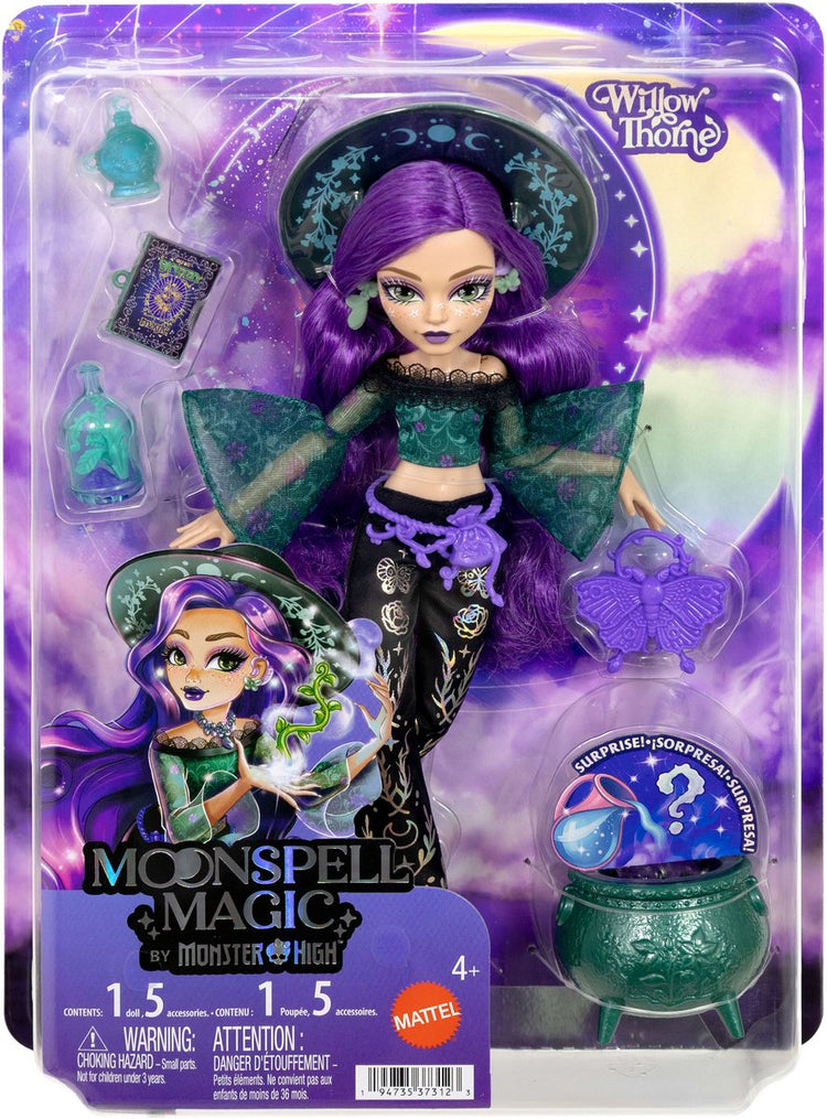 Magie du sort de lune Mattel de Monster High - poupée de mode Willow Thorne - sorcière de la nature avec accessoires