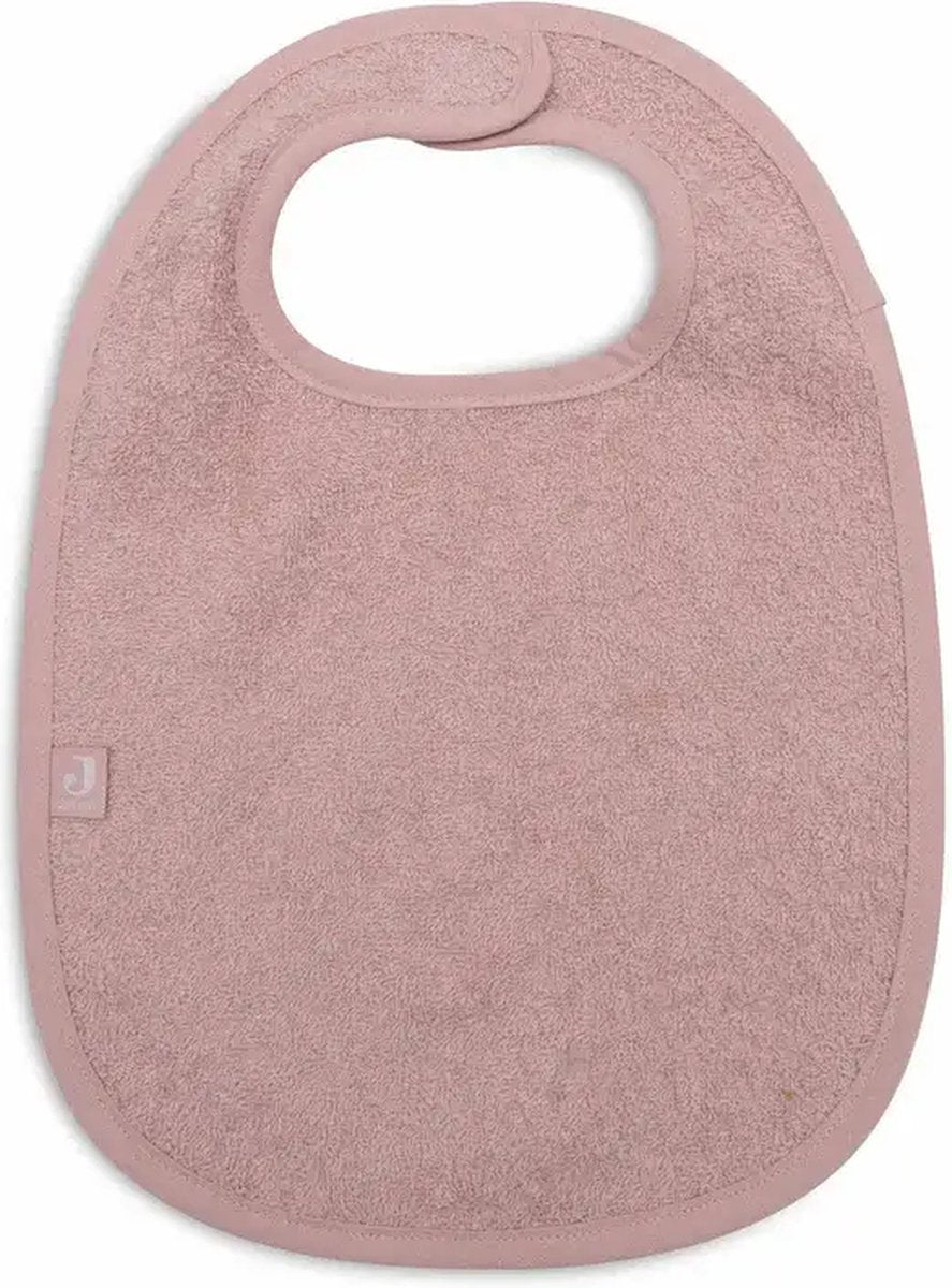 Jollein - bavoir bébé en éponge - coton - avec velcro - rose sauvage