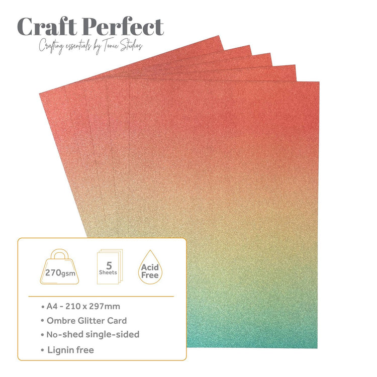 Craft perfect par Tonic Studios Craft Perfect • carte à paillettes a4 250 g ombre sirène chatoyante 5 pièces