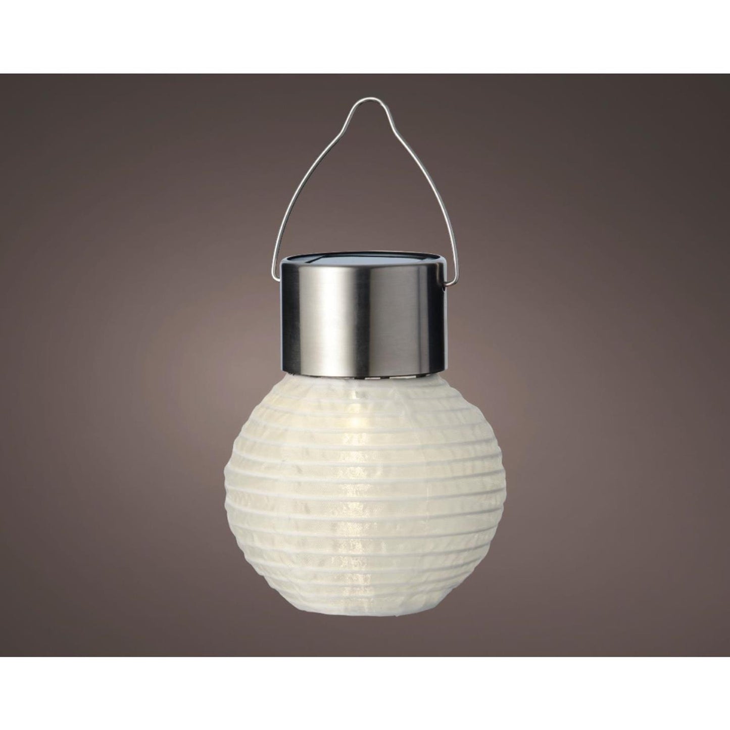 Lanterne solaire Lumineo nylon ø7xh9,5cm blanc
