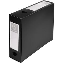 Porte-documents exacompta pp 32x24cm rb 80mm noir bouton poussoir anneau de préhension porte-oeuf