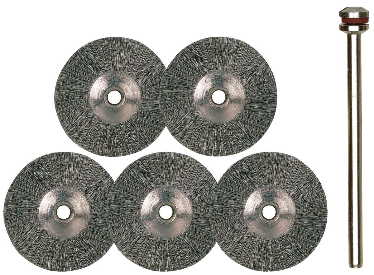 Proxxon Round Brush Set Steel D = 22 mm 5 PCS.