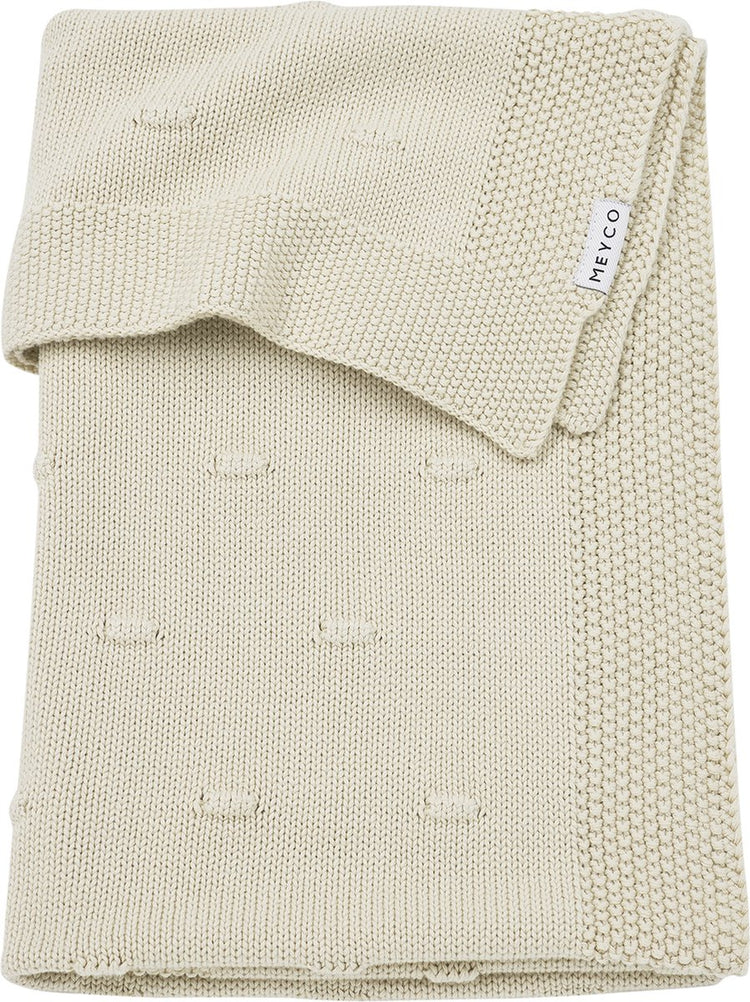 Couverture de berceau Meyco avec nœuds pour bébé - sable doux - 100x150cm - 1,0 tog