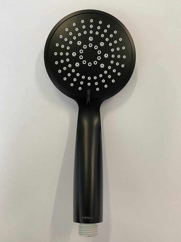 Pommeau de douche Wenko diamètre 11cm 5 positions abs noir - douchette à main - douchette - salle de bain - douche - 5 positions - douche pluie - économie d'eau