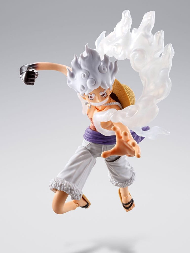 Bandai Tamashii Nations One Piece S.H. Figuarts Action Figure Monkey D. Luffy Gear 5 -tête d'oeuf de l'île du futur- 15 cm