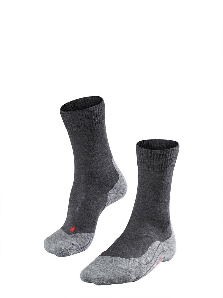 Falke tk5 chaussettes de marche en laine fine anti-ampoules en matériau fonctionnel hommes gris - taille 39-41