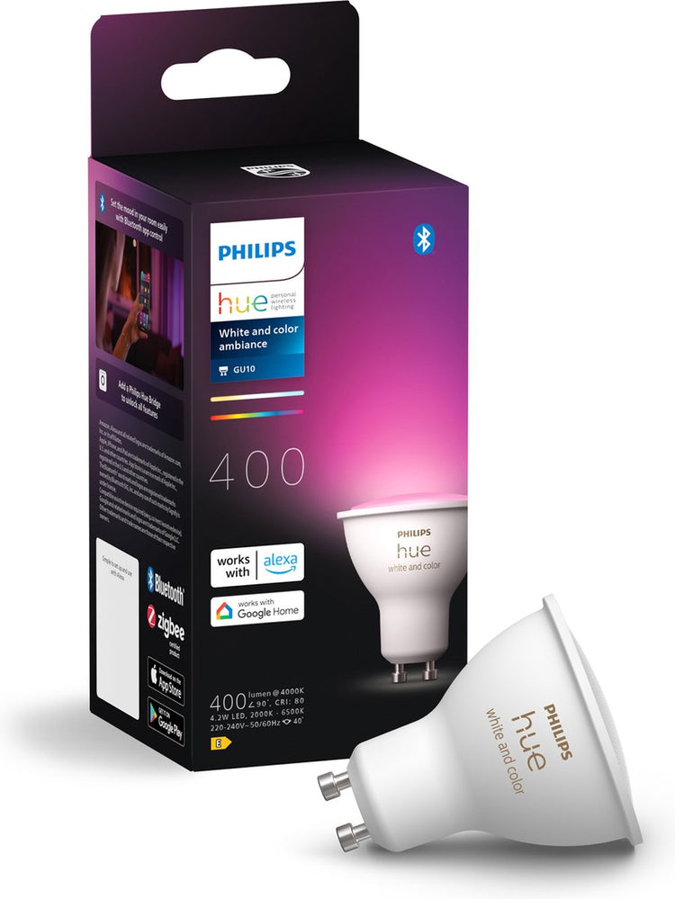 Philips hue spot - lumière blanche et colorée - 1 pack - gu10