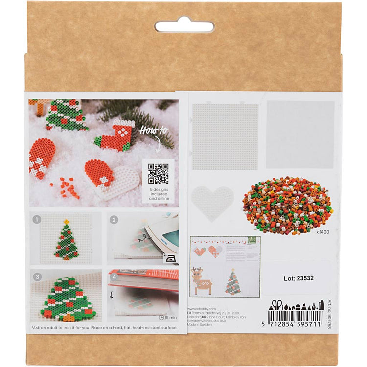 Nabbi hobby set biobilles, Père Noël, bas de Noël, cœur de Noël, sapin de Noël et renne, 1 boîte