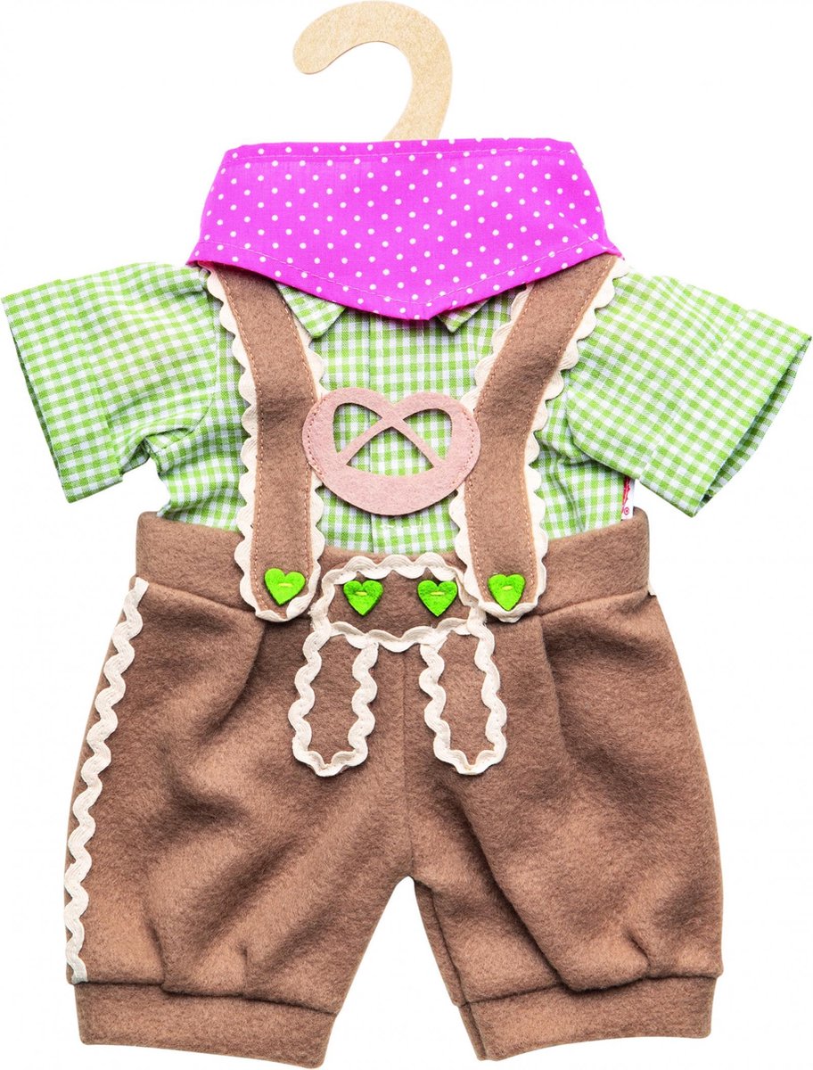 Le lederhosen des vêtements de Heless Doll avec une chemise et une écharpe, 35-45 cm