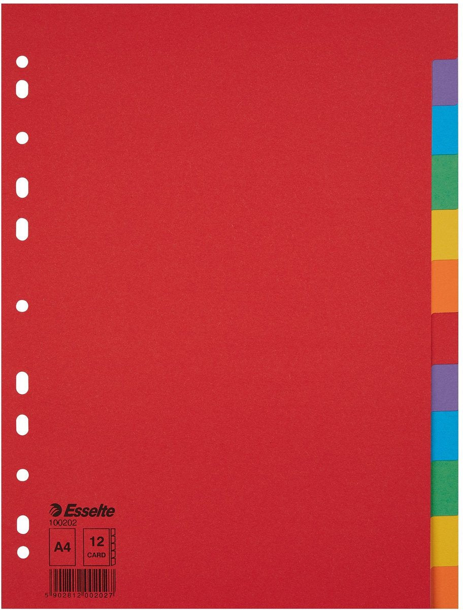 Esselte onglets économiques a4 12pcs carton 11r cul | 10 pièces