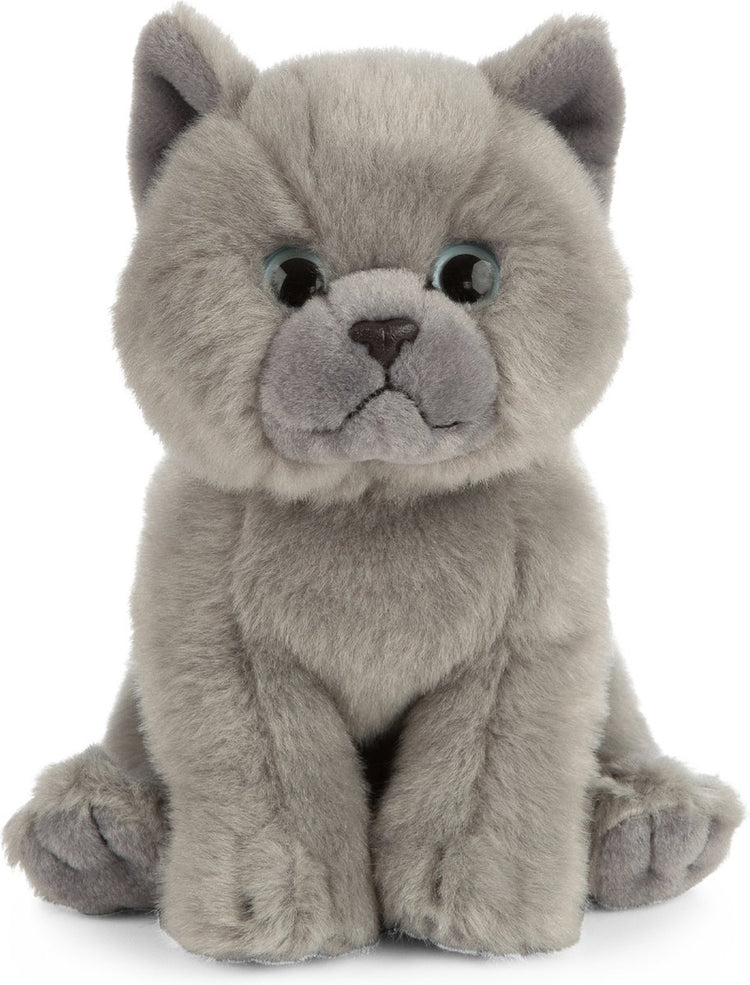 Peluche chat Living nature - british shorthair - gris - peluche - 16 cm - peluche chat
