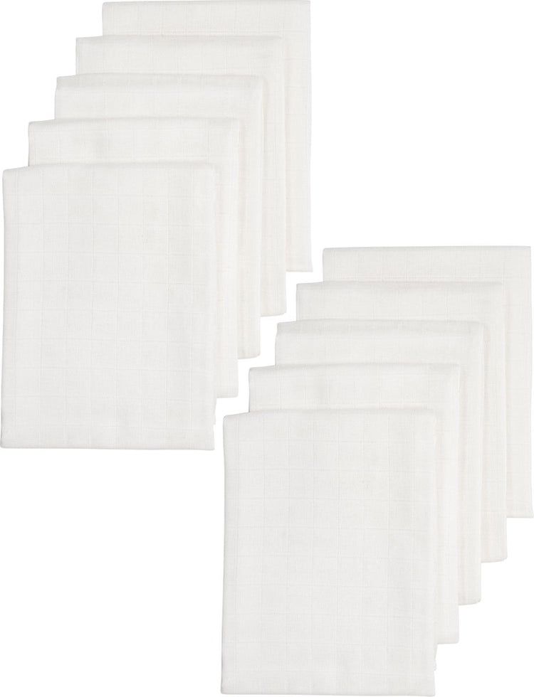 Lingettes hydrophiles Meyco baby uni - paquet de 10 - blanc - 70x70cm