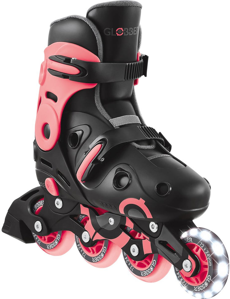 Rollers en ligne Globber - go skate rose - rose - réglable 34-37 - roues lumineuses - à partir de 5 ans