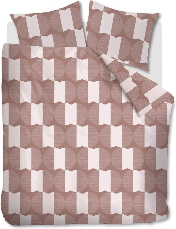 Housse de couette Vtwonen check mate - lits jumeaux - 240x200 220 - rouge brique