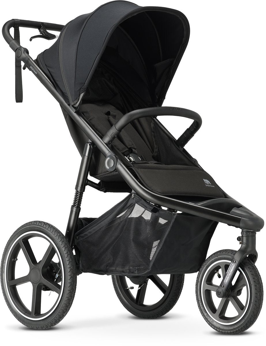 Poussette de course Deryan Bolt - poussette de jogging - moustiquaire - noir