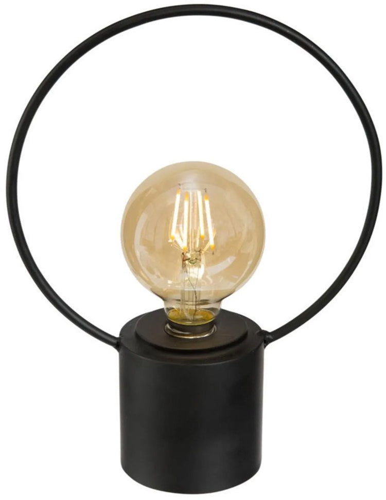 Lampe led Atmosphera - noir - métal - sans cordon - h27,5 cm - vintage - lampe de table lampe de nuit